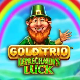Gold Trio Leprechaun's Luck online game logo by Playtech on casinohollywood.bet